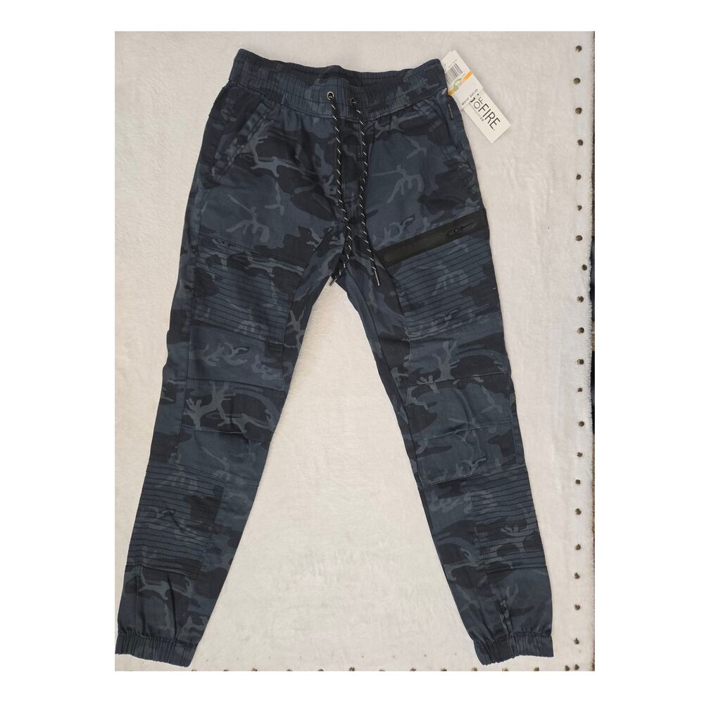 Ring of Fire Men’s Small Blue Camo Elastic Waist Jogger Pants New